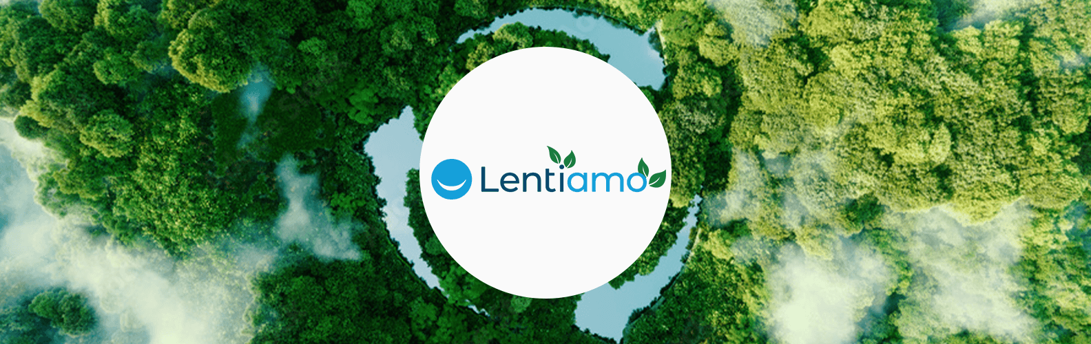 Lentiamo logo on a green forest