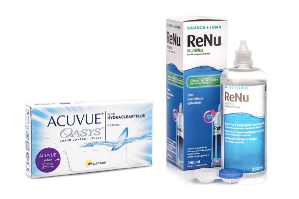 Acuvue Oasys (6 lenses) + ReNu MultiPlus 360 ml with case