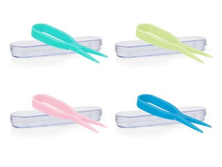 Color tweezers for contact lenses with case