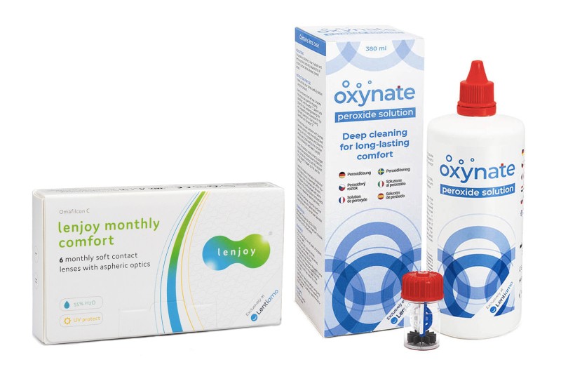 Lenjoy Monthly Comfort (6 lenses) + Oxynate Peroxide 380 ml with